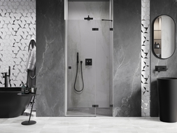 Mexen Lunar porte de douche pivotante droite 110 cm, transparent, noir - 834-110-000-70-00-P