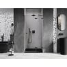 Mexen Lunar drzwi prysznicowe uchylne prawe 115 cm, transparent, czarne - 834-115-000-70-00-P