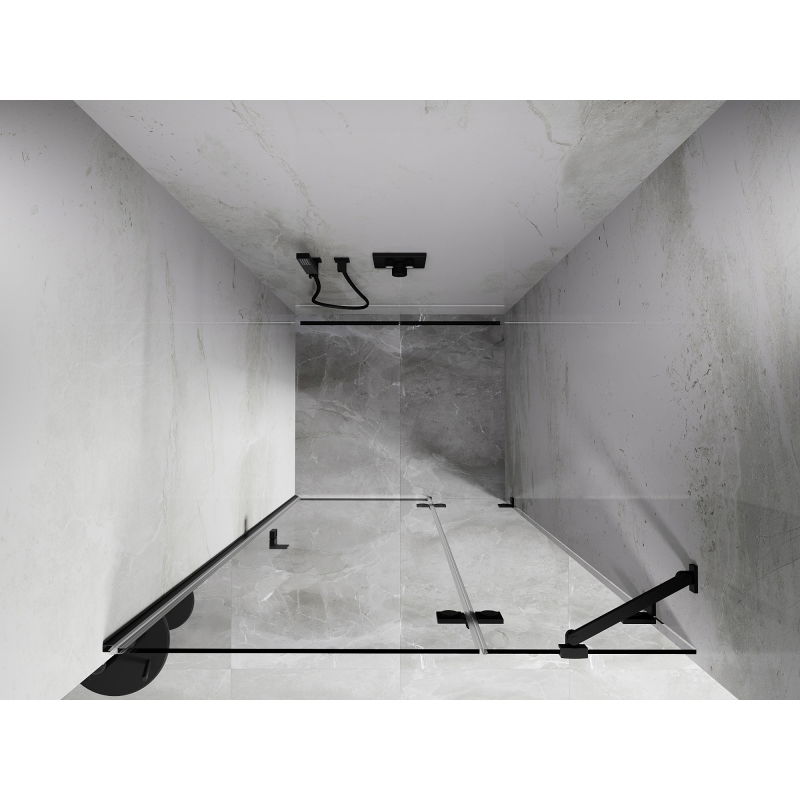 Mexen Lunar δεξιά ανοιγόμενη πόρτα ντους 120 cm, διάφανη, μαύρη - 834-120-000-70-00-P