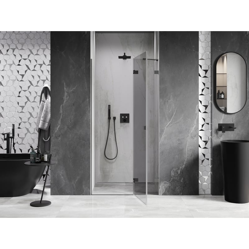 Mexen Lunar drzwi prysznicowe uchylne prawe 70 cm, transparent, gun metal - 834-070-000-95-00-P