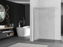 Mexen Kioto zidni panel za tuš Walk-in 80 x 200 cm, proziran 8 mm, bijela - 800-080-101-20-00