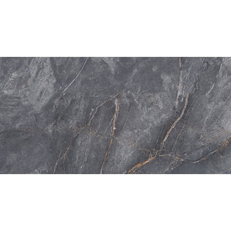 Mexen Walcey Charcoal Glazed Rectified Porcelain Tile G1, Floor and Wall Tile 120 x 60 cm, Gloss - TL150-120-060-02
