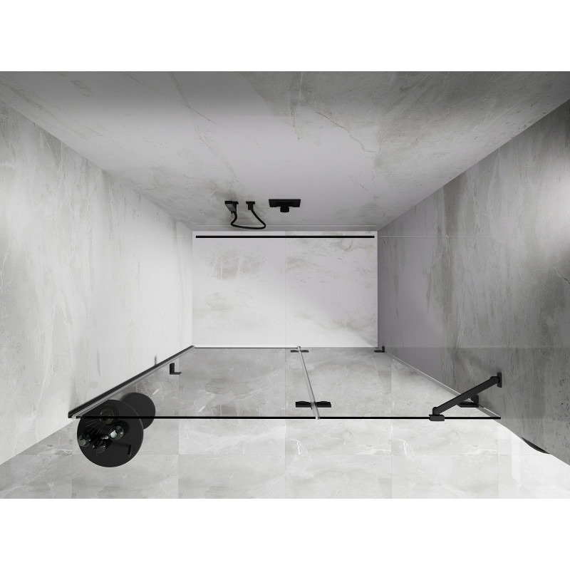 Mexen Lunar drzwi prysznicowe uchylne prawe 130 cm, transparent, gun metal - 834-130-000-95-00-P
