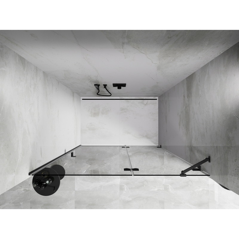 Mexen Lunar dušiuksed, parempoolsed, 135 cm, läbipaistev, gun metal - 834-135-000-95-00-P