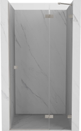 Mexen Lunar desna preklopna tuš vrata 90 cm, prozirna, brušeni nikal - 834-090-000-97-00-P