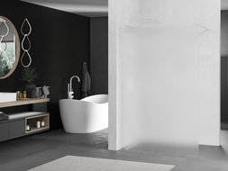 Mexen Kioto Walk-in duschvägg 70 x 200 cm, frostad 8 mm, vit - 800-070-101-20-30