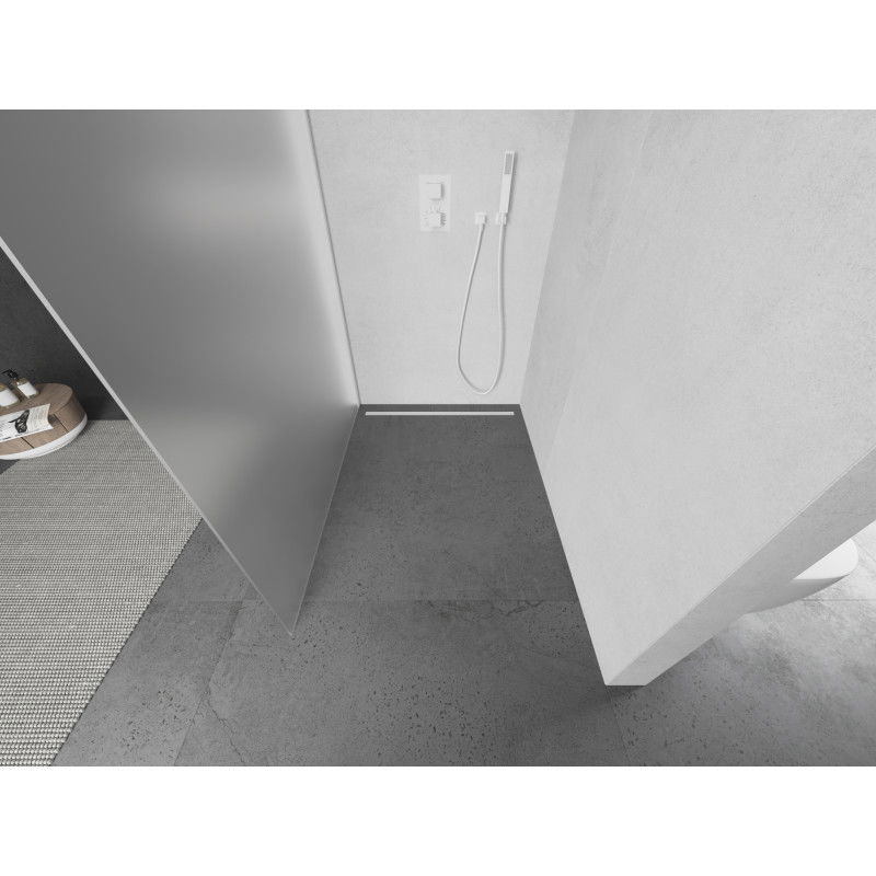 Mexen Kioto parete doccia Walk-in 80 x 200 cm, smerigliato 8 mm, bianco - 800-080-101-20-30