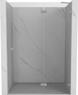 Mexen Lunar desna krilna vrata za tuš 130 cm, prozirna, brušeni nikal - 834-130-000-97-00-P