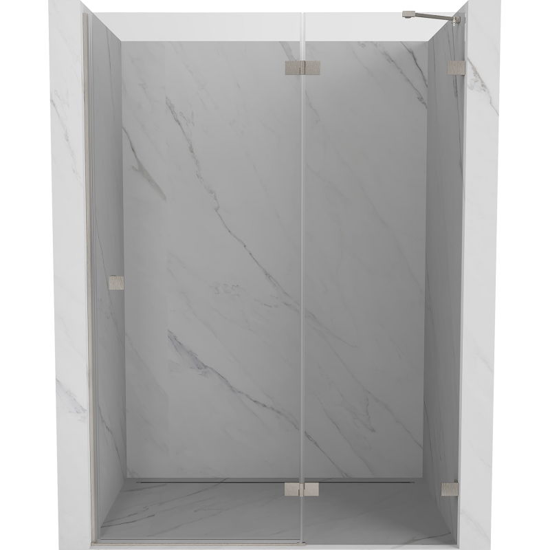 Mexen Lunar douchedeur scharnierend rechts 140 cm, transparant, geborsteld nikkel - 834-140-000-97-00-P