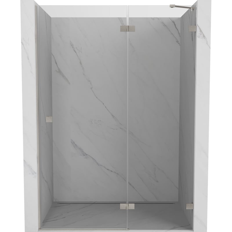 Mexen Lunar drzwi prysznicowe uchylne prawe 140 cm, transparent, nikiel szczotkowany - 834-140-000-97-00-P