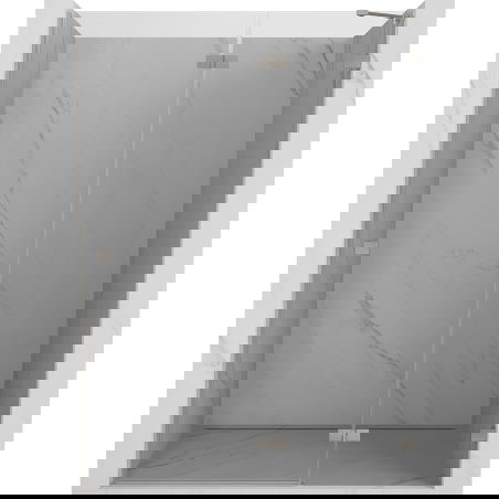 Mexen Lunar duschdörrar med gångjärn höger 140 cm, transparent, borstad nickel - 834-140-000-97-00-P