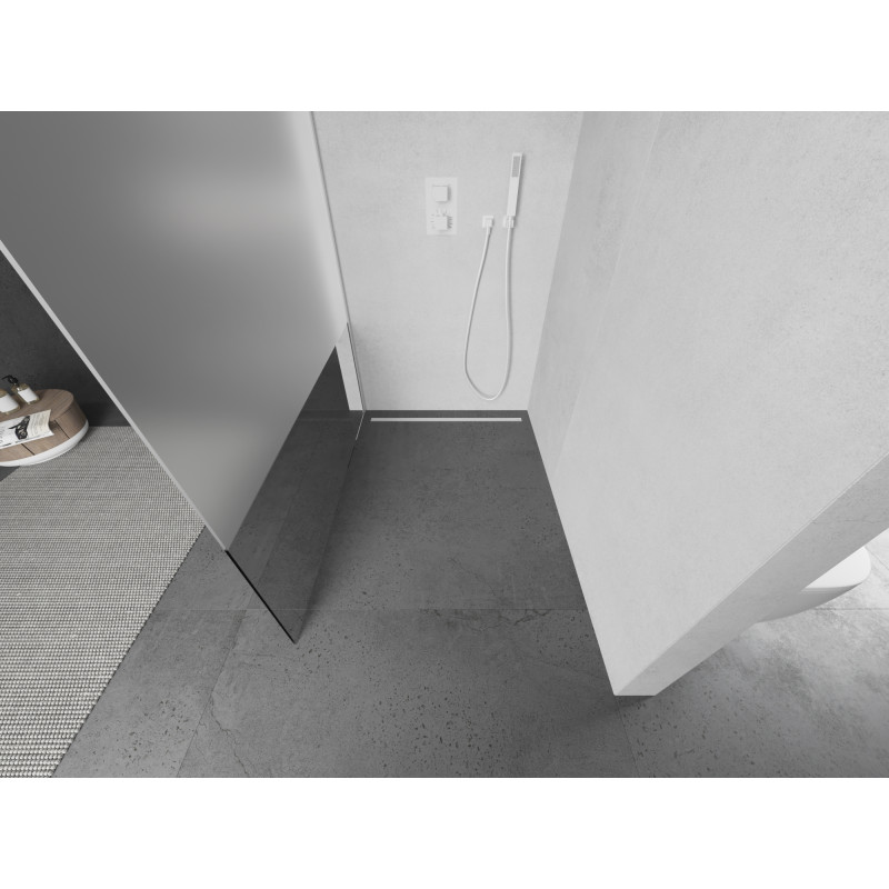Mexen Kioto douchescherm Walk-in 70 x 200 cm, transparant/mat 8 mm, wit - 800-070-101-20-35