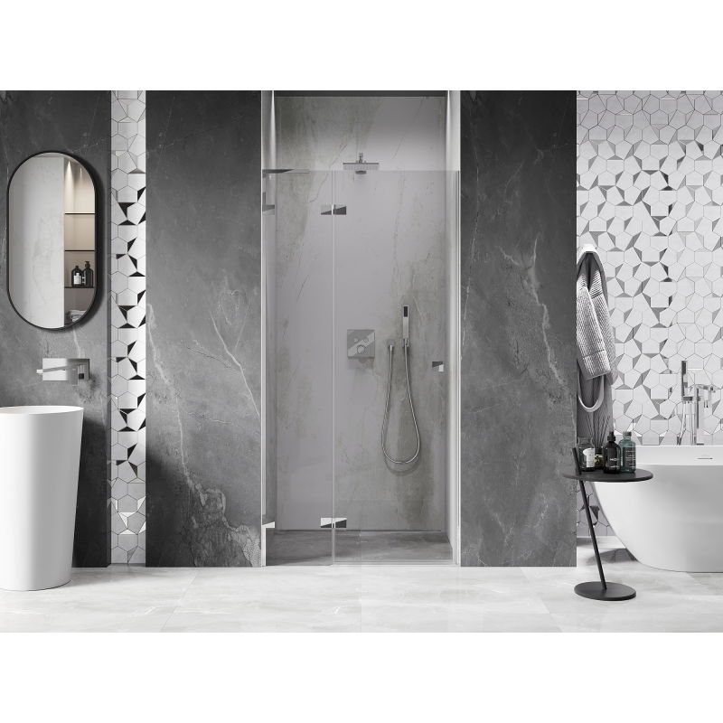 Mexen Lunar L porte de douche pivotante gauche 75 cm, transparent, chrome - 834L-075-000-01-00-L