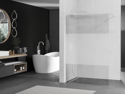 Mexen Kioto ścianka prysznicowa Walk-in 100 x 200 cm, transparent/szron 8 mm, biała - 800-100-101-20-35