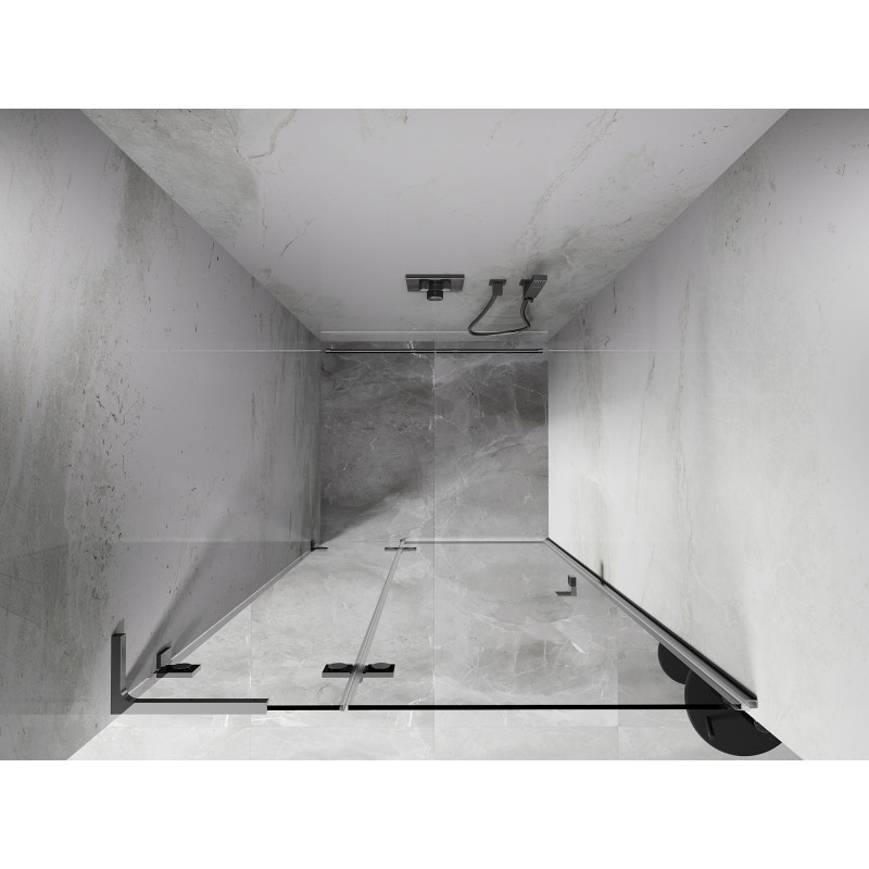 Mexen Lunar L drzwi prysznicowe uchylne lewe 110 cm, transparent, chrom - 834L-110-000-01-00-L