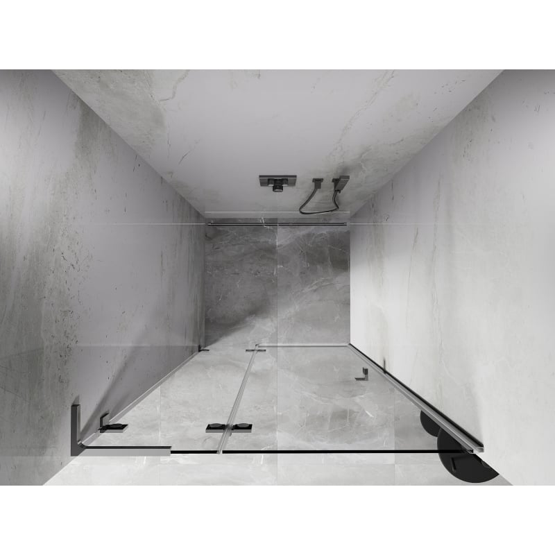 Mexen Lunar L drzwi prysznicowe uchylne lewe 120 cm, transparent, chrom - 834L-120-000-01-00-L