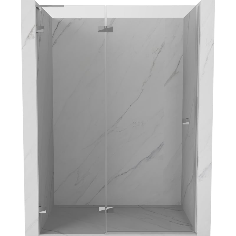 Mexen Lunar L dušiuksaravad vasakpoolsed 140 cm, läbipaistev, kroom - 834L-140-000-01-00-L