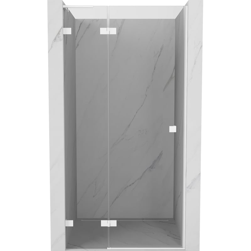 Mexen Lunar L puerta de ducha abatible izquierda 90 cm, transparente, blanco - 834L-090-000-20-00-L
