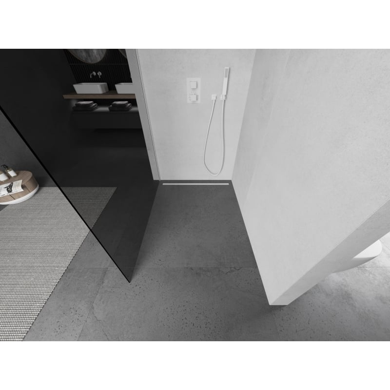 Mexen Kioto Dušisein Walk-in 80 x 200 cm, grafiit 8 mm, valge - 800-080-101-20-40