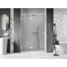 Mexen Lunar L drzwi prysznicowe uchylne lewe 135 cm, transparent, białe - 834L-135-000-20-00-L