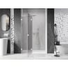 Mexen Lunar L drzwi prysznicowe uchylne lewe 135 cm, transparent, białe - 834L-135-000-20-00-L