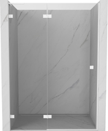 Mexen Lunar L lijeva vrata za tuš s otvaranjem 140 cm, prozirna, bijela - 834L-140-000-20-00-L