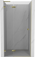 Mexen Lunar L lijeva preklopna tuš vrata 75 cm, prozirna, zlatna - 834L-075-000-50-00-L