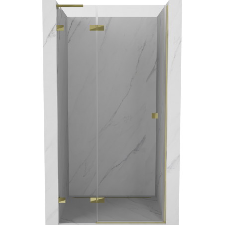 Mexen Lunar L vasakpoolsed avatavad dušiuksed 80 cm, läbipaistev, kuldne - 834L-080-000-50-00-L