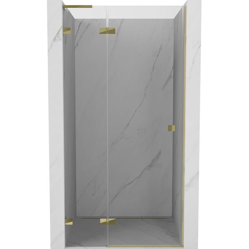 Mexen Lunar L drzwi prysznicowe uchylne lewe 90 cm, transparent, złote - 834L-090-000-50-00-L