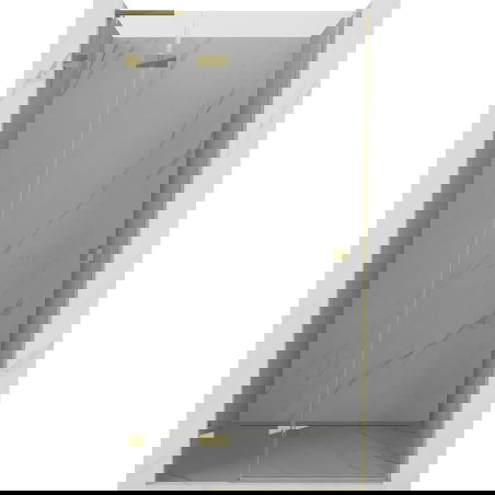 Mexen Lunar L openende douchedeur links 100 cm, transparant, goud - 834L-100-000-50-00-L