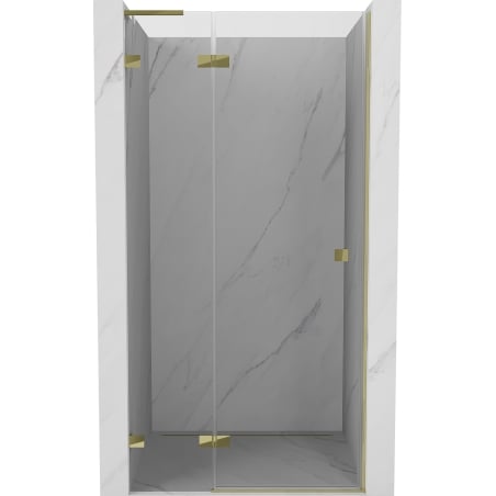 Mexen Lunar L draaideur voor douche links 120 cm, transparant, goud - 834L-120-000-50-00-L