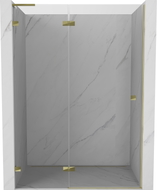 Mexen Lunar L lijeva okretilna tuš vrata 130 cm, prozirna, zlatna - 834L-130-000-50-00-L