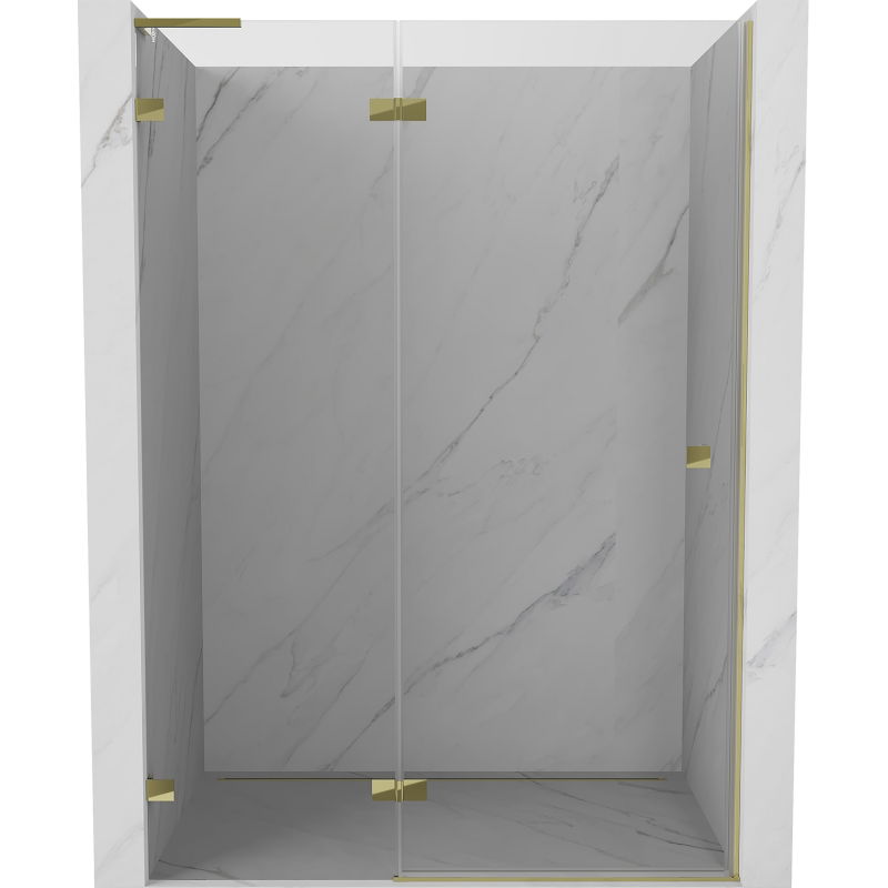 Mexen Lunar L Pendeltür links 135 cm, transparent, gold - 834L-135-000-50-00-L