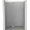Mexen Lunar L drzwi prysznicowe uchylne lewe 140 cm, transparent, złote - 834L-140-000-50-00-L