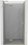 Mexen Lunar L lijeva preklopna vrata za tuš 75 cm, prozirna, zlatna mat - 834L-075-000-55-00-L