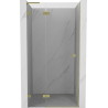 Mexen Lunar L hinged duššiuks, vasak 80 cm, läbipaistev, kuldne harjatud - 834L-080-000-55-00-L