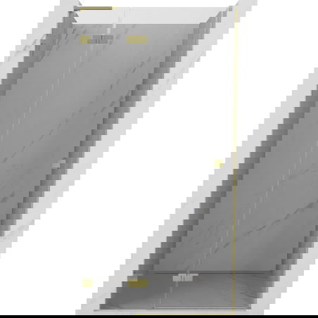 Mexen Lunar L svängbar duschdörr vänster 100 cm, transparent, borstad guld - 834L-100-000-55-00-L