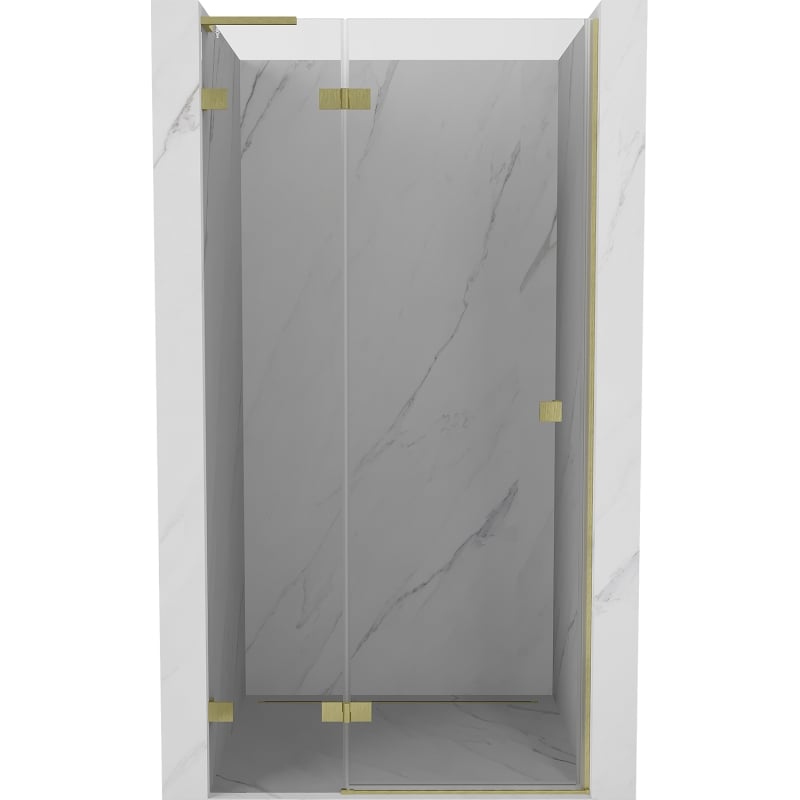 Mexen Lunar L drzwi prysznicowe uchylne lewe 110 cm, transparent, złote szczotkowane - 834L-110-000-55-00-L