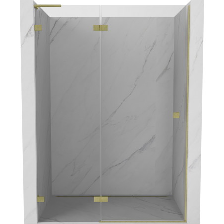 Mexen Lunar L dušiuks vasakutega 130 cm, läbipaistev, harjatud kuldne - 834L-130-000-55-00-L