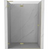 Mexen Lunar L dušiuks vasakutega 130 cm, läbipaistev, harjatud kuldne - 834L-130-000-55-00-L