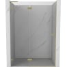 Mexen Lunar L puerta de ducha batiente izquierda 140 cm, transparente, oro cepillado - 834L-140-000-55-00-L