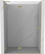 Mexen Lunar L staklena vrata za tuš s otvorenim lijevim krilom 140 cm, prozirna, zlatna brušena - 834L-140-000-55-00-L
