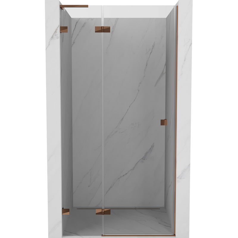 Mexen Lunar L linke Duschtür 85 cm, transparent, Roségold - 834L-085-000-60-00-L