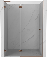 Mexen Lunar L vänsterhängd duschdörr 140 cm, transparent, roséguld - 834L-140-000-60-00-L