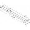 Mexen plank voor douchewand met handdoekreling, zwart - 800-02-70