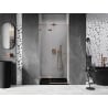 Mexen Lunar L left hinged shower doors 85 cm, transparent, brushed copper - 834L-085-000-65-00-L