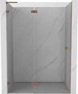 Mexen Lunar L porta de duche de abrir à esquerda 135 cm, transparente, cobre escovado - 834L-135-000-65-00-L