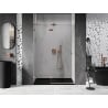 Mexen Lunar L left-hand hinged shower door 135 cm, transparent, brushed copper - 834L-135-000-65-00-L