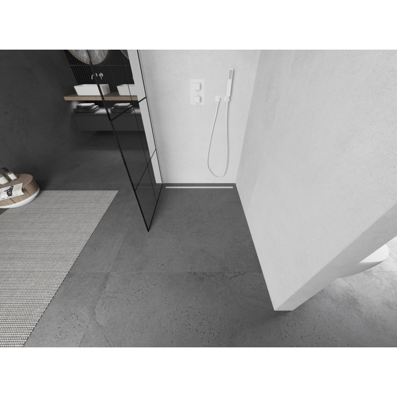 Mexen Kioto dušisein Walk-in 70 x 200 cm, must ruudustik 8 mm, valge - 800-070-101-20-77