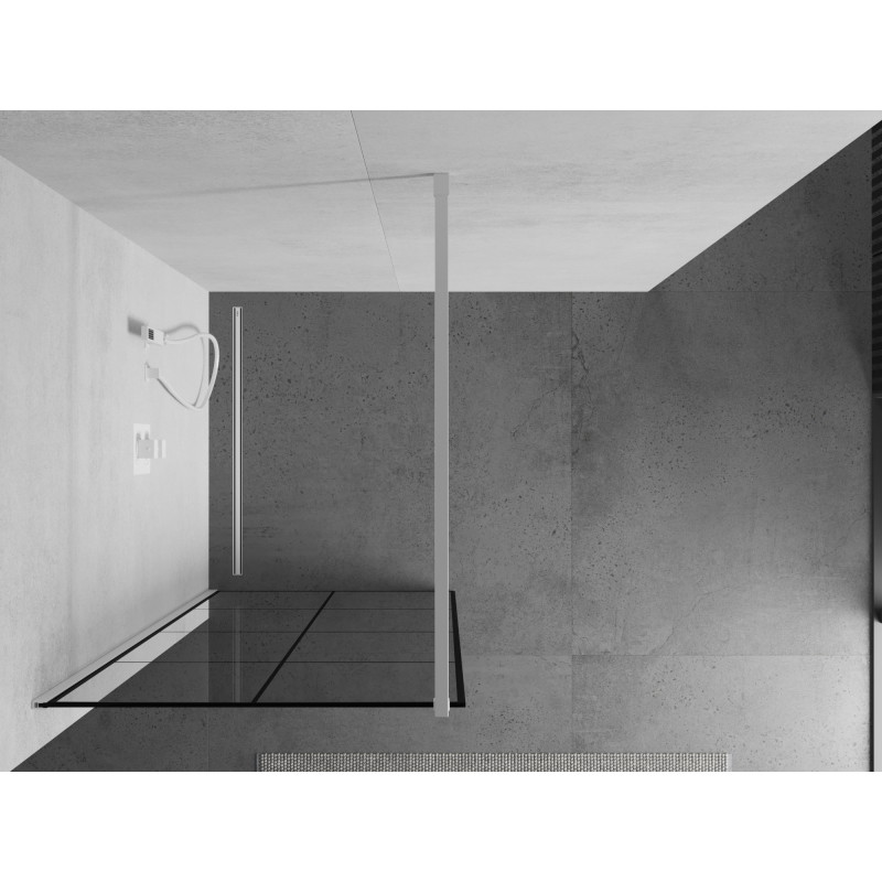 Mexen Kioto dušisein Walk-in 70 x 200 cm, must ruudustik 8 mm, valge - 800-070-101-20-77
